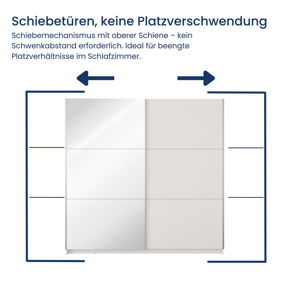 SCHUIFKAST 2-Türen mit Spiegel in Weiß - Weiß, Holzwerkstoff (60/207/200.6cm) - Home Collective