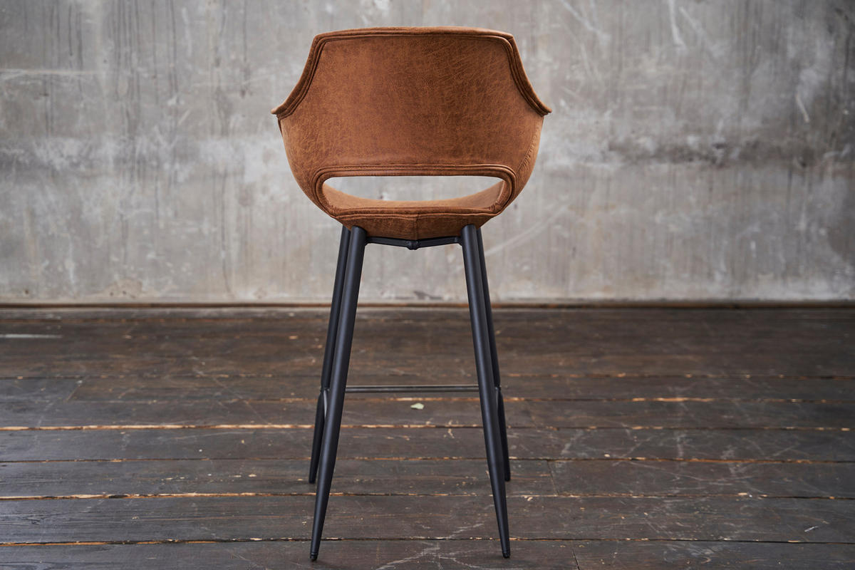 BARHOCKER ZAJA Braun Microfaser - Braun, Textil (57/114/59cm) - KAWOLA
