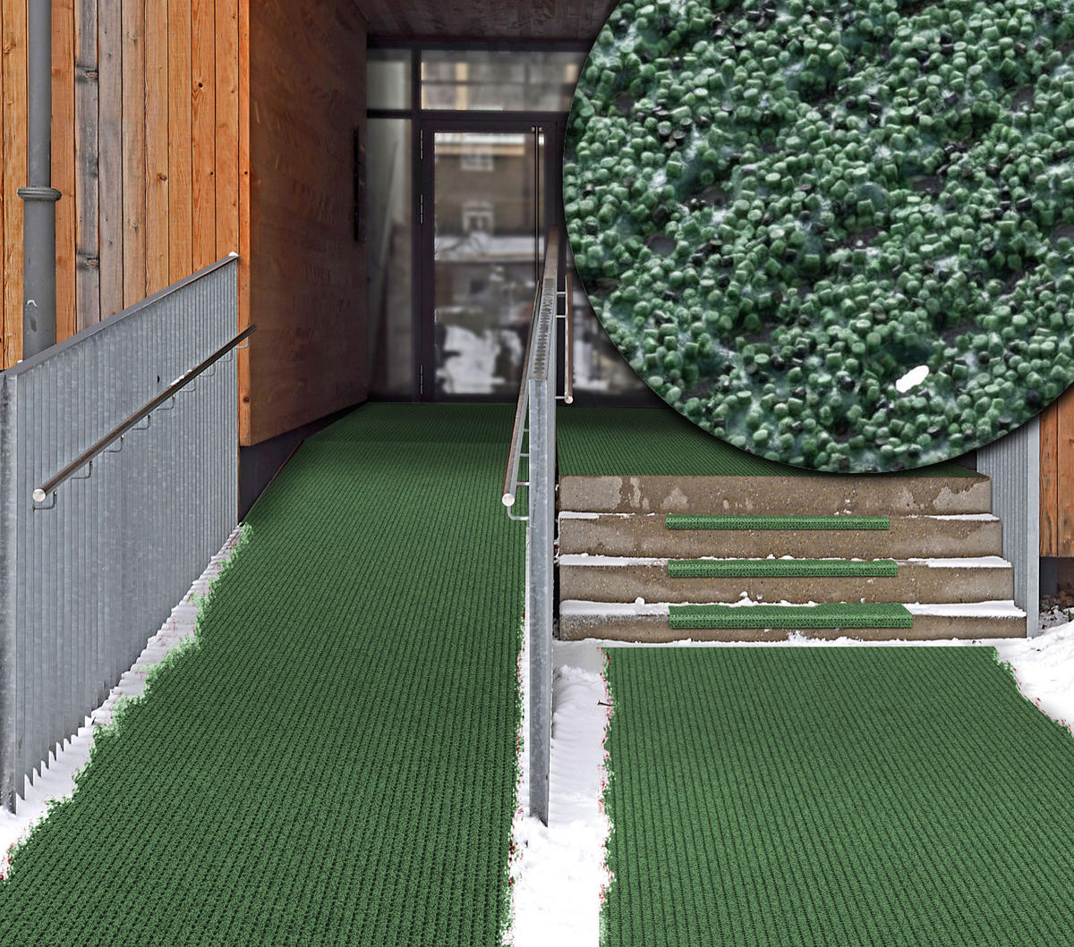 SAFESTEP AntiRutsch - Stufenmatte PRO Grün 30x73cm - Grün, Kunststoff (73/30cm) - Melius Vivere