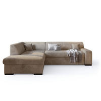 ECKSOFA mit Schlaffunktion Cordstoff MILENZO Beige Links - Beige, Holz (260/175cm) - Bromarkt