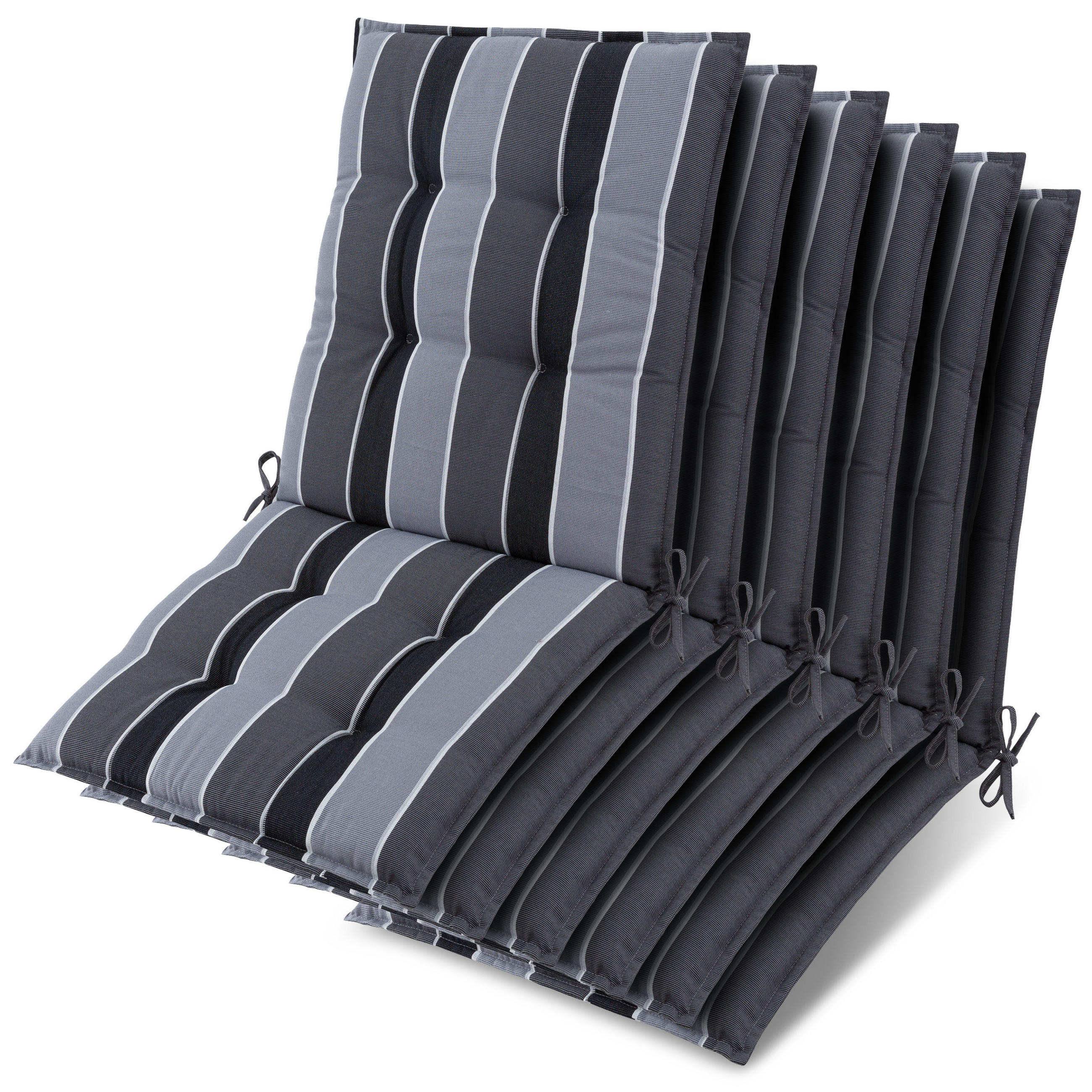 NIEDERLEHNER Sun-NL 105x50x8cm Anthrazit-Gestreift (6tlg) - Dunkelgrau, Textil (50/100cm) - Beautissu 