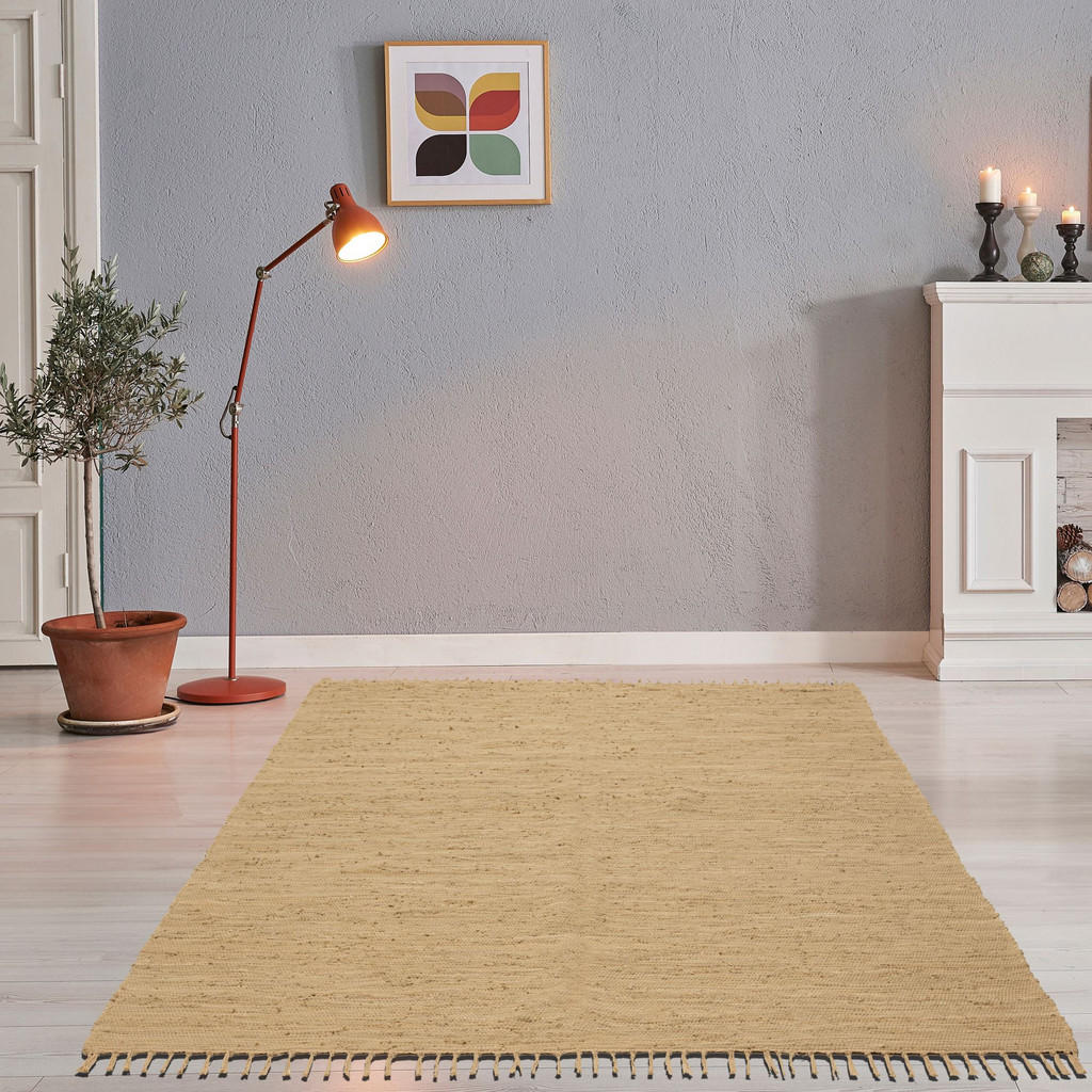 Thumbnail - Rug and Roll Fleckerlteppich, Natur, Textil, Uni, Rechteckig, 70x140 cm, für Fußbodenheizung geeignet, Teppiche & Böden,...