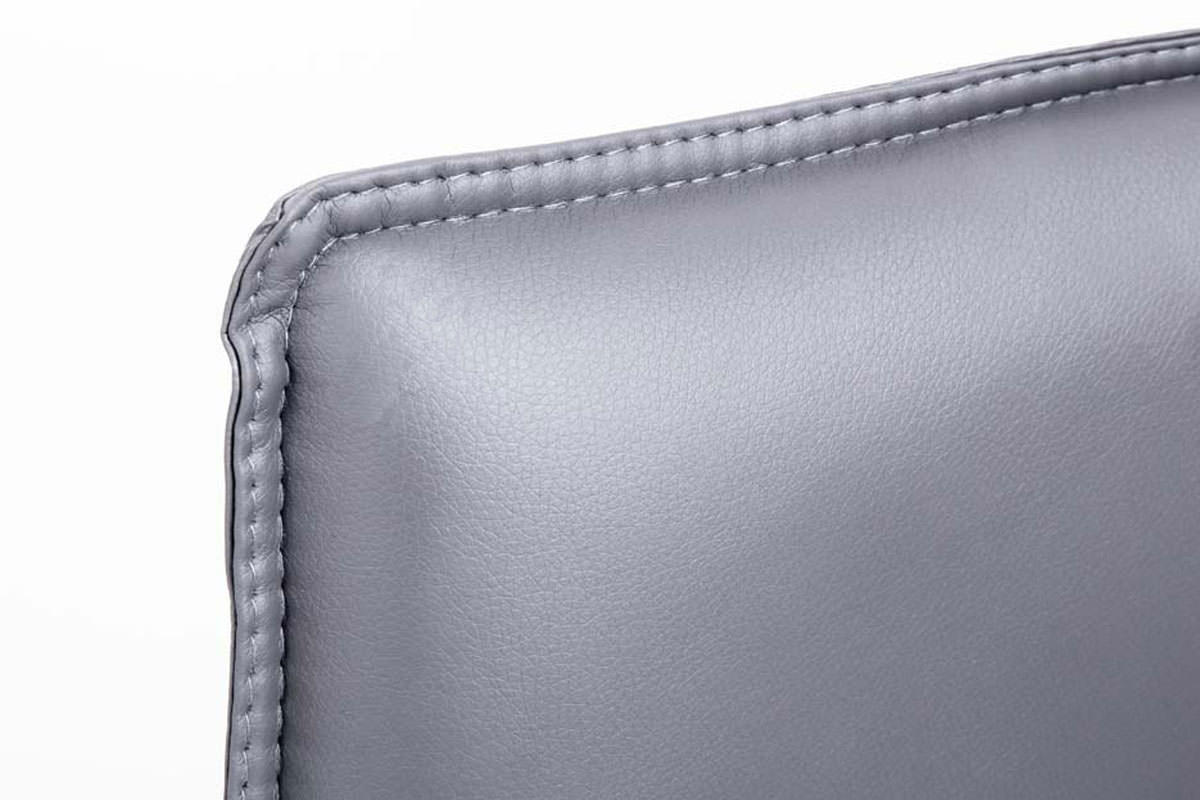 BESUCHERSTUHL 2er-Set SEATTLE 92x56x60 cm Grau Kunstleder - Grau, Leder/Metall (56/92/60cm) - DELUKE