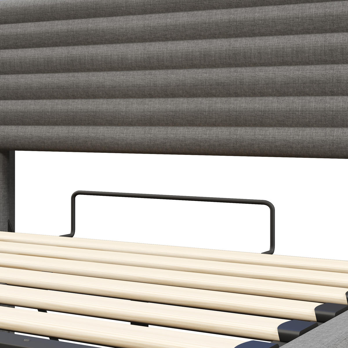 POLSTERBETT 140/200 cm in Grau mit Bettkasten, LED und USB Leinen - Grau, Holzwerkstoff/Textil (140/200cm) - STILVORA
