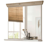 BADSPIEGEL Pinie weiß, Oslo Pinie Landhaus, Badspiegel mit Ablage, 80 x 72 cm - Weiß/Pinienfarben, Holzwerkstoff (80/72/15cm) - Furn.Design