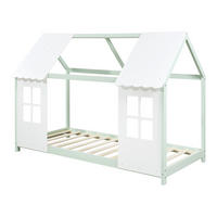 HAUSBETT Tostedt - Weiß/Mintgrün, Holz (90/200cm) - [en.casa]
