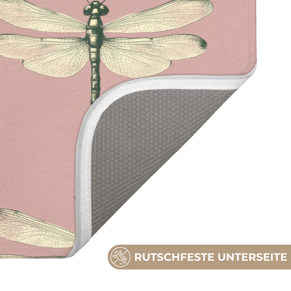KÚPEĽŇOVÁ PREDLOŽKA Zvončeky - vzor - ružová 80x50 cm - ružová, textil/plast (80/50cm) - OnlyWow