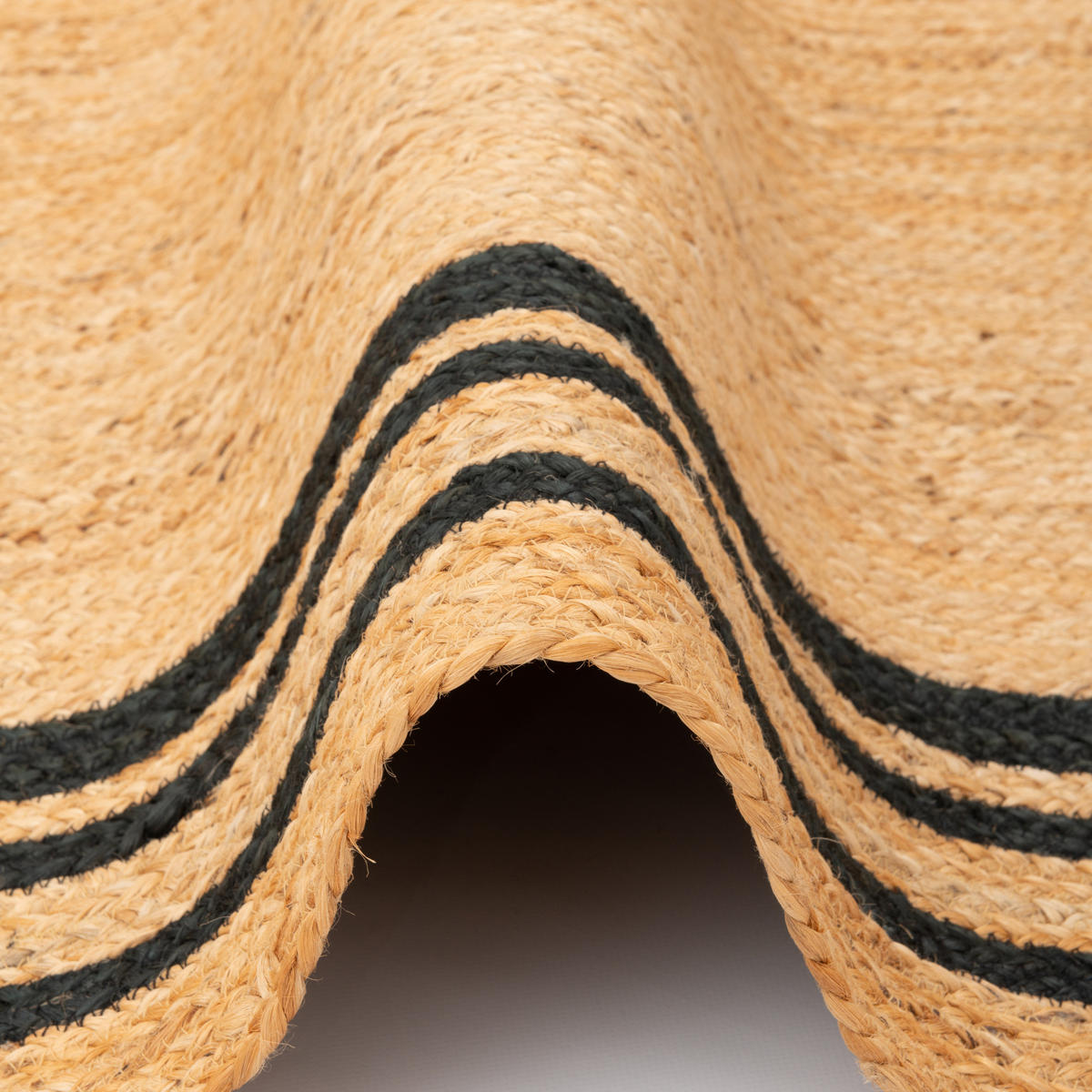 NATURFASER TEPPICH JUTE SALSA BORDÜRE - Anthrazit, Textil (120/170cm) - Pergamon