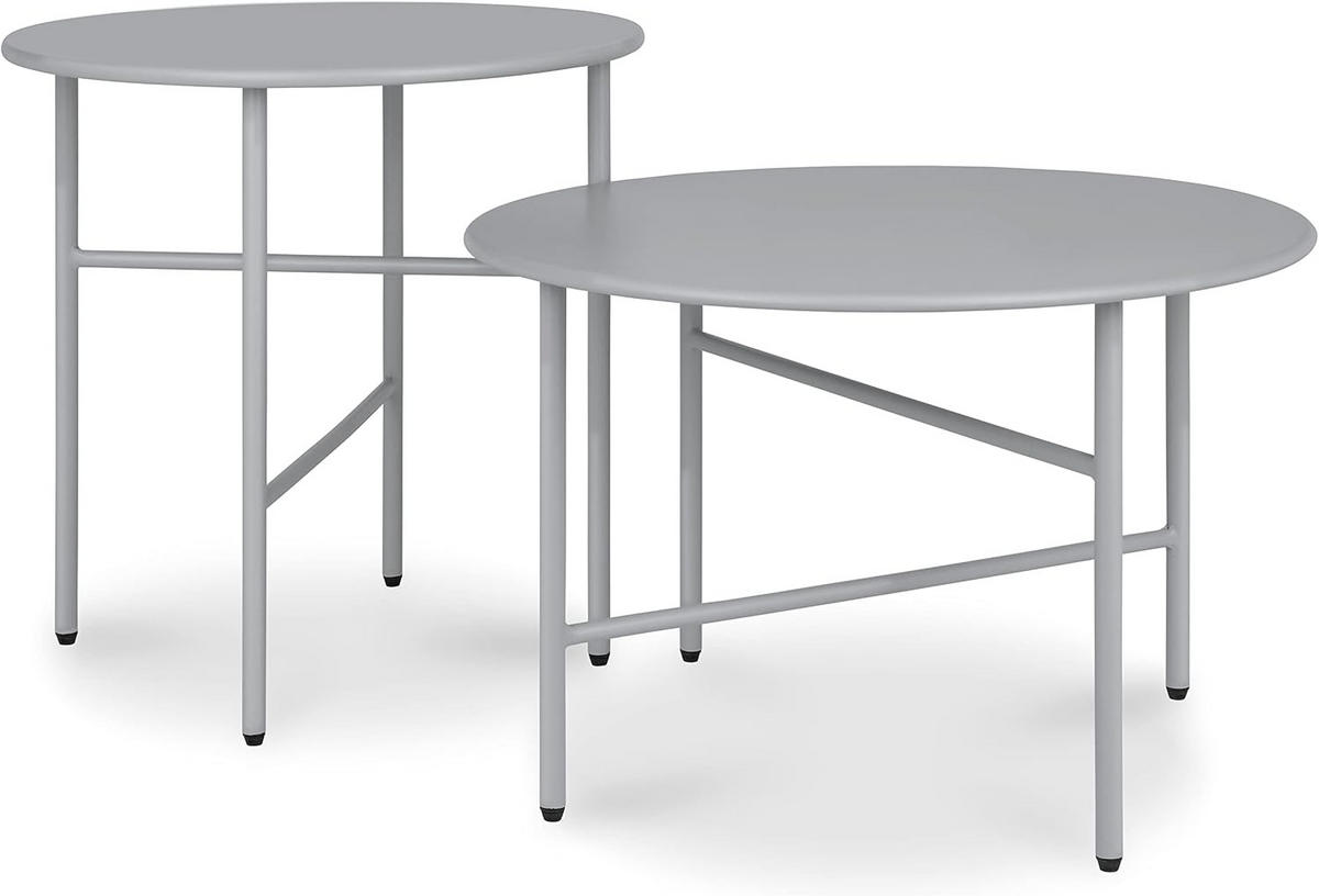 BEISTELLTISCH Finn 44/46 cm und 53/36 cm Grau (2tlg) - Grau, Metall (0.1/53/36cm) - BoMoe