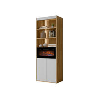 STANDREGAL Fiore EF 60 2D mit Kamin - Eichefarben/Schwarz, Holzwerkstoff/Kunststoff (64/176/39cm) - MIRJAN24