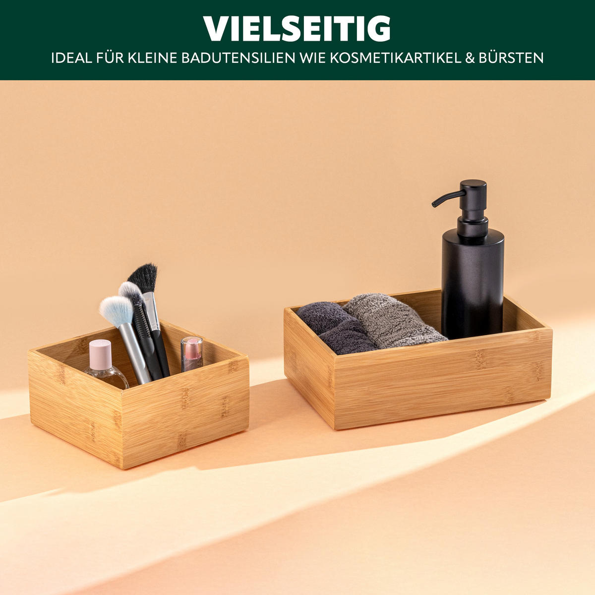 AUFBEWAHRUNGSBOXEN 4er-Set Bambus - Braun, Holz (38/7.5/15cm) - bremermann