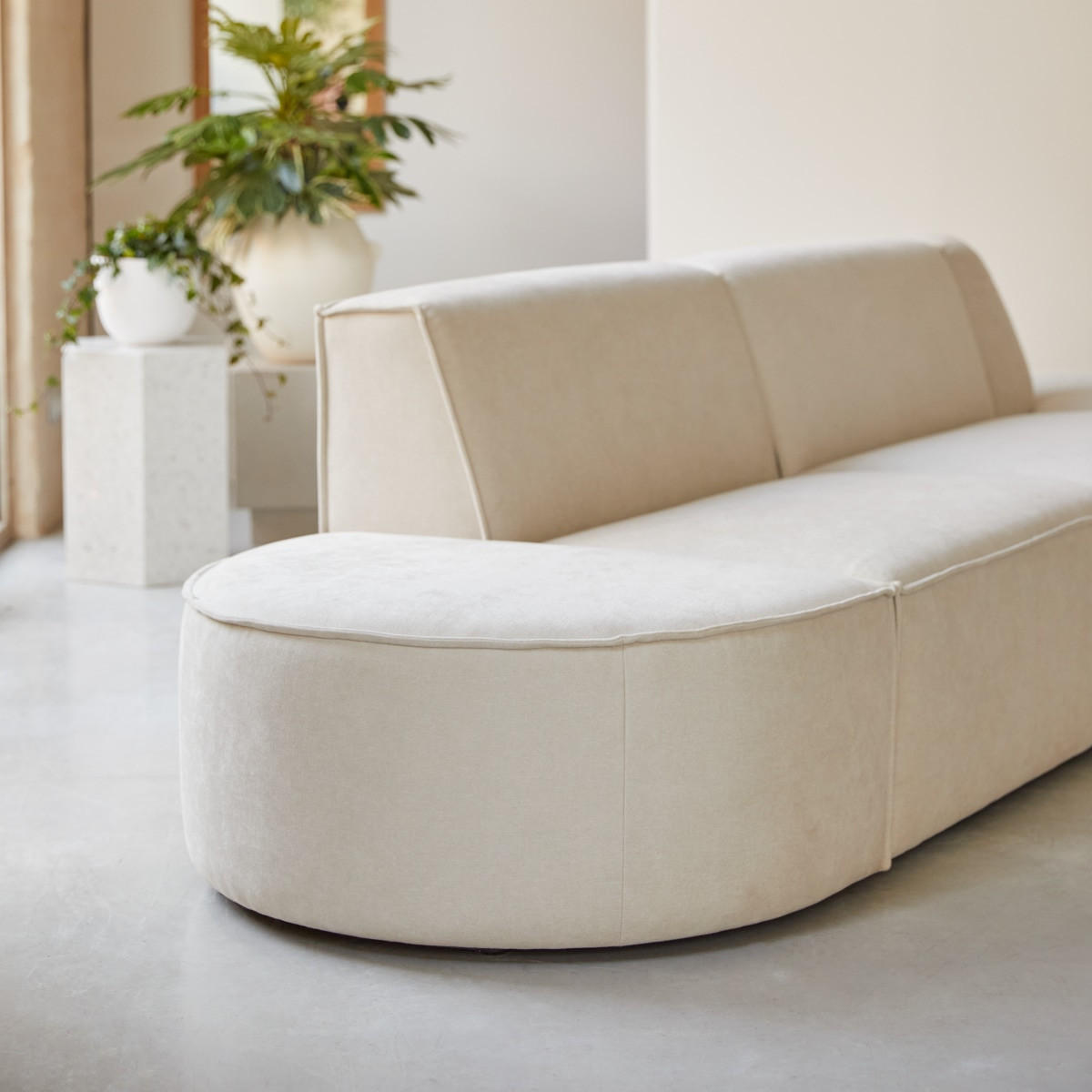 SOFA Dario Beige aus Stoff - Beige, Textil (340/75/93cm) - Tikamoon