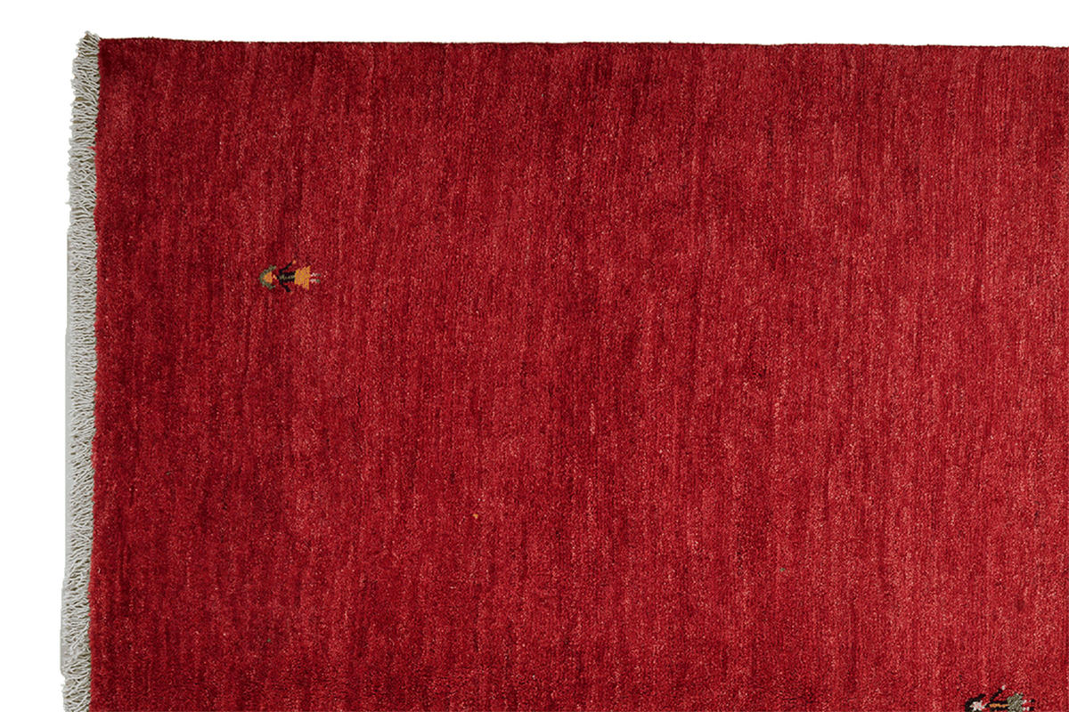 GABBEH-TEPPICH handgeknüpft Rot 240/169 cm Schurwolle - Rot, Textil (169/240cm) - Looma