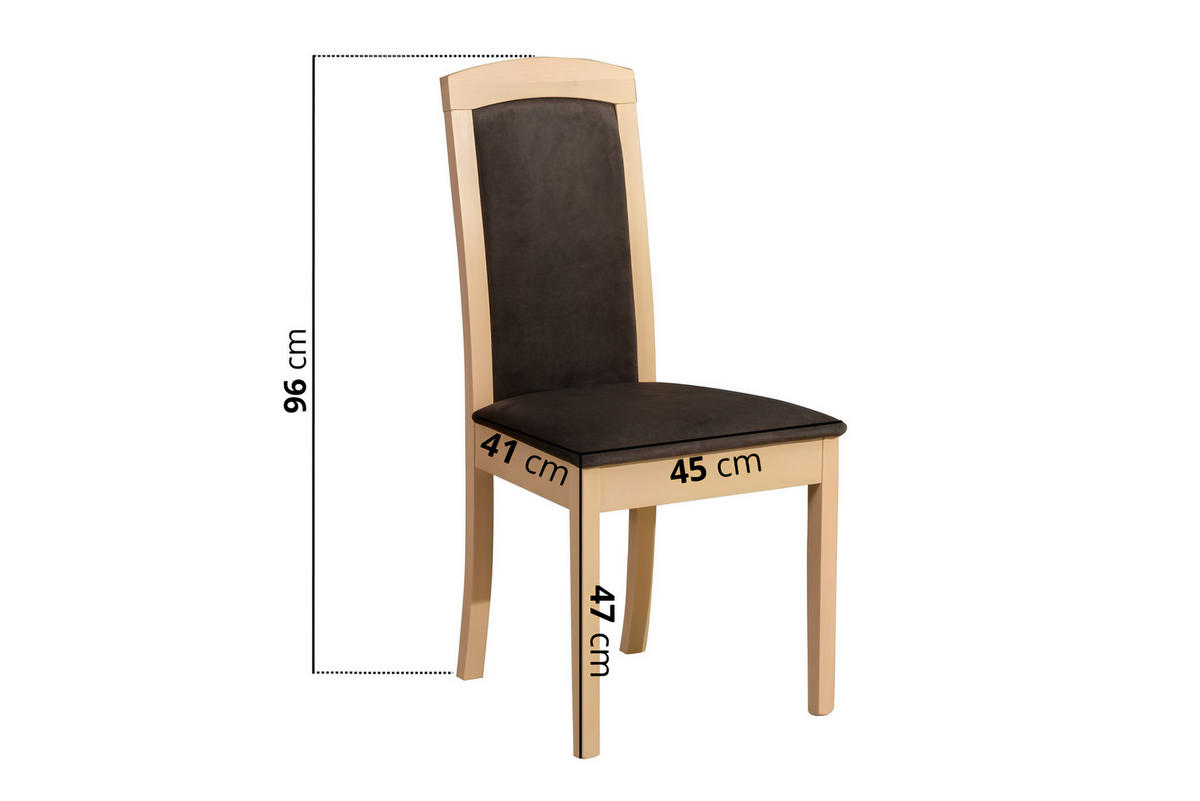 STUHL 2er Set Roma 8, sonoma - Schlammfarben/Sonoma Eiche, Holz (45/96/41cm) - Leaf Design
