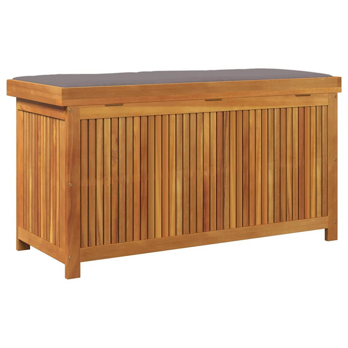 OUTDOOR-KISSENBOX 113/50/60,5 Cm Massivholz Akazie - Dunkelgrau, Holz (50/60.5/113cm) - vidaXL