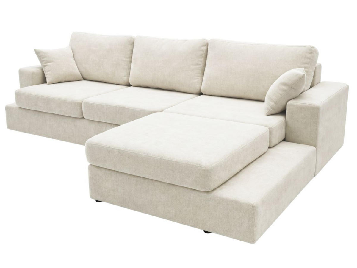ECKSOFA Nesto Creme Rechts - Creme, Holz/Textil (165/260cm) - Graingold
