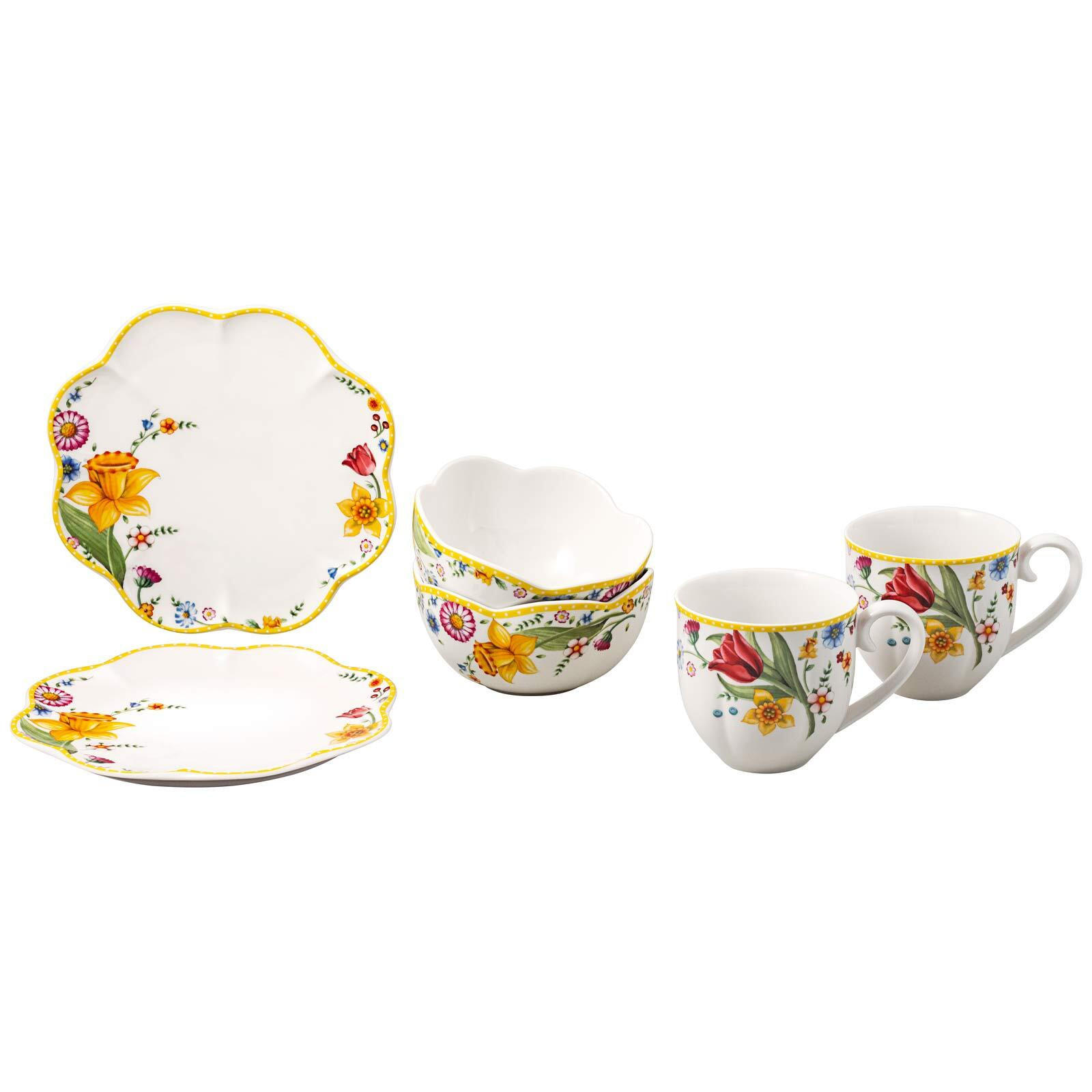 FRÜHSTÜCKS-SET Spring Awakening bunt - Multicolor, Keramik (25.5/15/35.5cm) - Villeroy & Boch