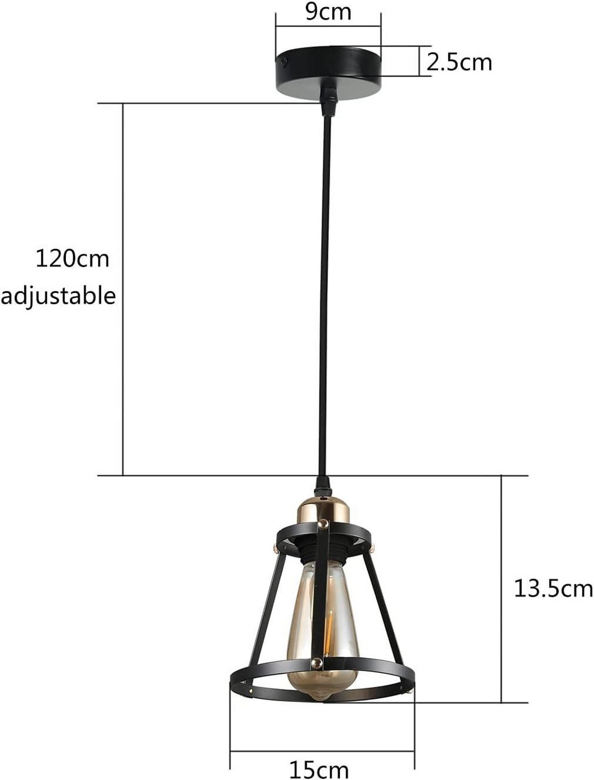HÄNGELEUCHTE Manfred 15/15/139 cm - Schwarz, Metall (15/15/139cm) - Nettlife