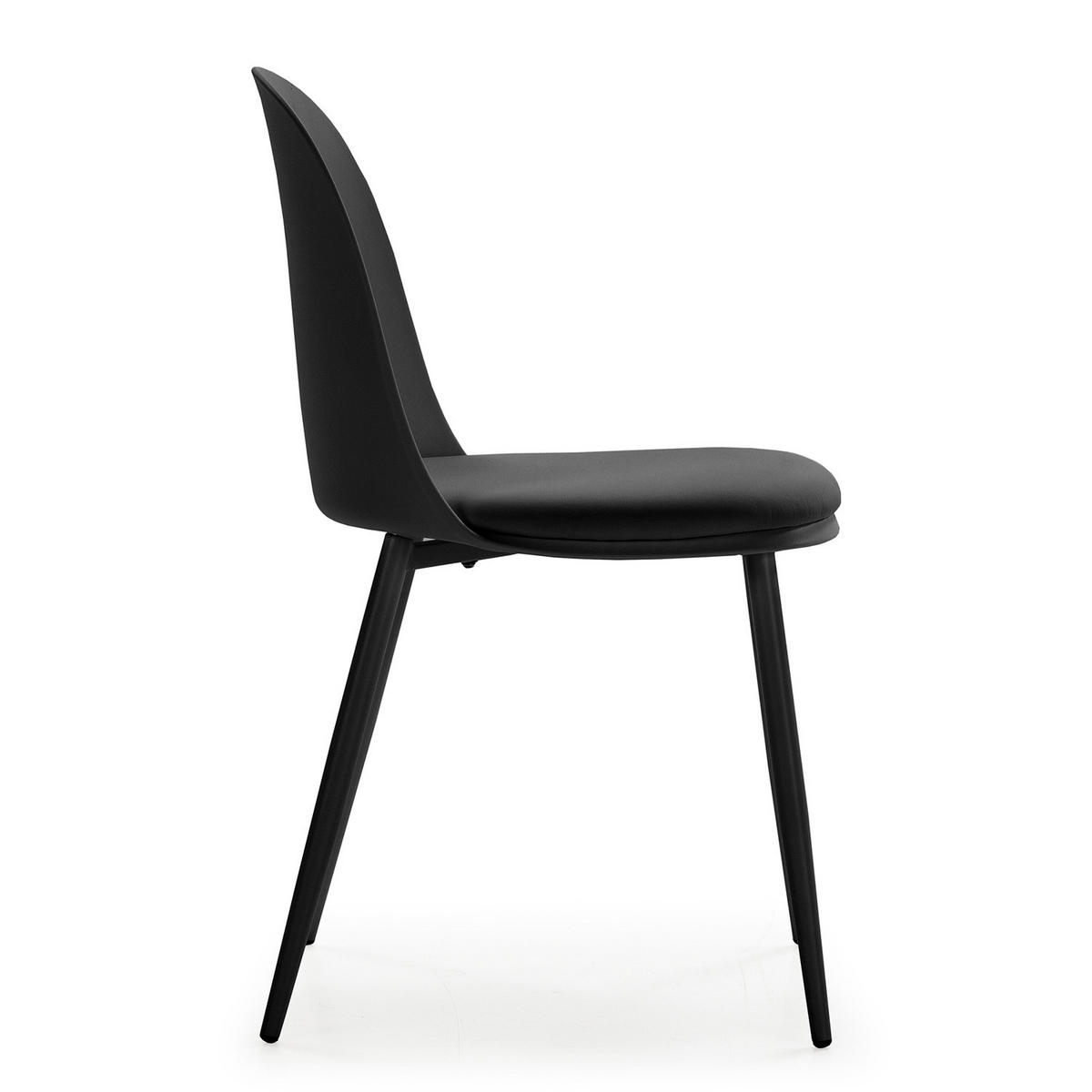 STUHL 4er-Set Kana schwarz - Schwarz, Kunststoff/Metall (45/83/51cm) - VS Venta-stock