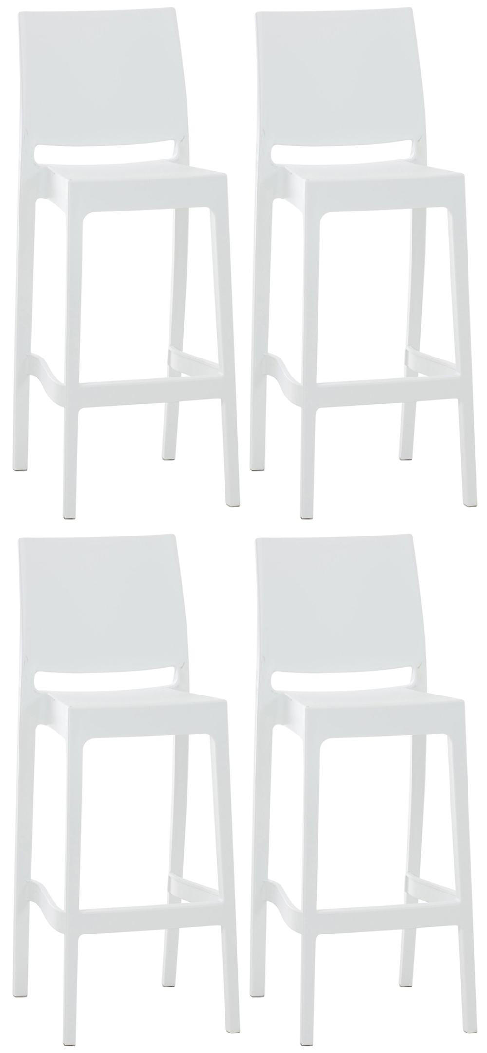 BARHOCKER 4er Set Kunststoff weiß - Weiß, Kunststoff (45/105/51cm) - CLP