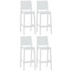 BARHOCKER 4er Set Kunststoff weiß - Weiß, Kunststoff (45/105/51cm) - CLP