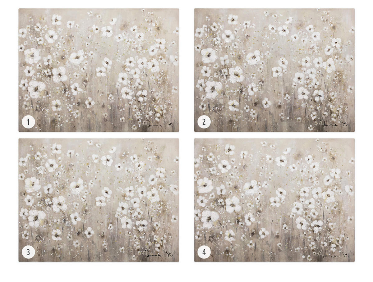 ACRYLBILD HANDGEMALT 100/75 cm - Weiß, Holz/Textil (100/75cm) - KUNSTLOFT