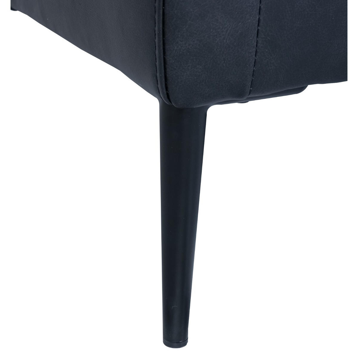 ZWEISITZER-SOFA Echtleder Schwarz - Schwarz, Leder/Metall (157/83/88cm) - Furnhouse