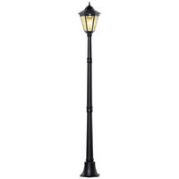 GARTENLATERNE, Schwarz, Aluminium, gehärtetes Glas - Schwarz, Metall (22/22/194cm) - Outsunny