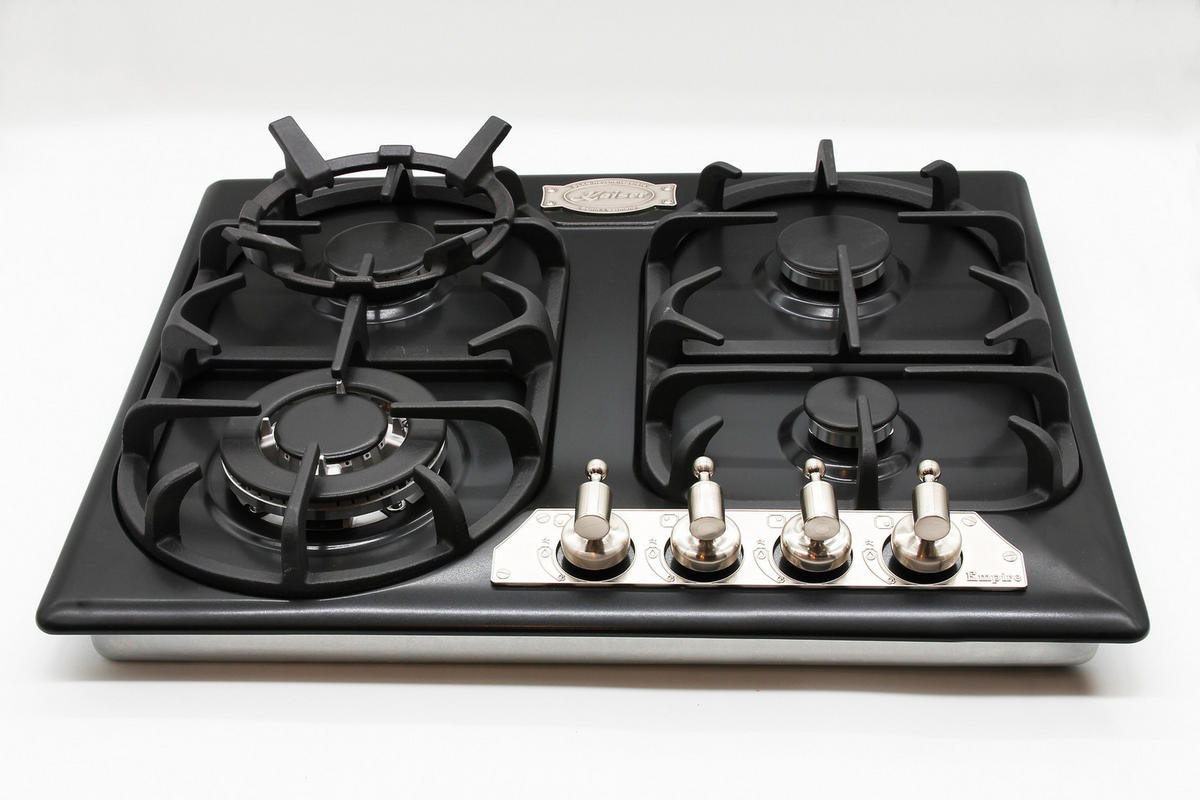 BACKOFEN-SET Elektro Backofen 60 cm EH 6355 Em Sil+KG 6325 Em Sil Turbo Gaskochfeld 60 cm - Schwarz, Metall (59.4/59.4/56.6cm) - Kaiser Küchengeräte