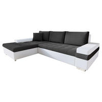 ECKSOFA Bangkok Mini - Silberfarben/Graphitfarben, Holz/Textil (274/182cm) - MIRJAN24