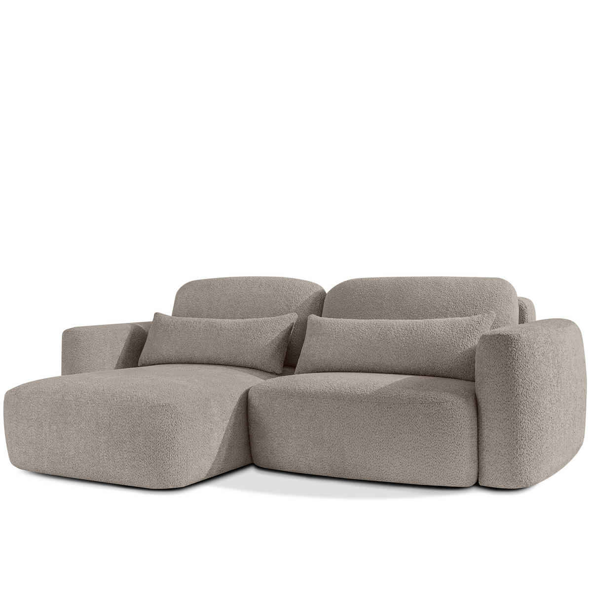 ECKSOFA links ELOSA - Grau, Holz/Textil (245/165cm) - KONSIMO®