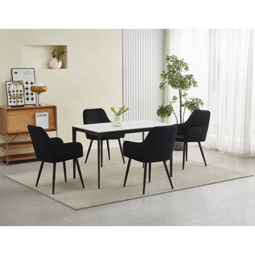Thumbnail - Komodee Stuhl, Schwarz, Textil, 54x84x61 cm, Esszimmer, Stühle, Esszimmerstühle, Vierfußstühle
