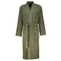 BADEMANTEL HERREN KIMONO CORD-OPTIK 6540 FIELD - 453 - Grün, Textil (Lnull) - Cawoe