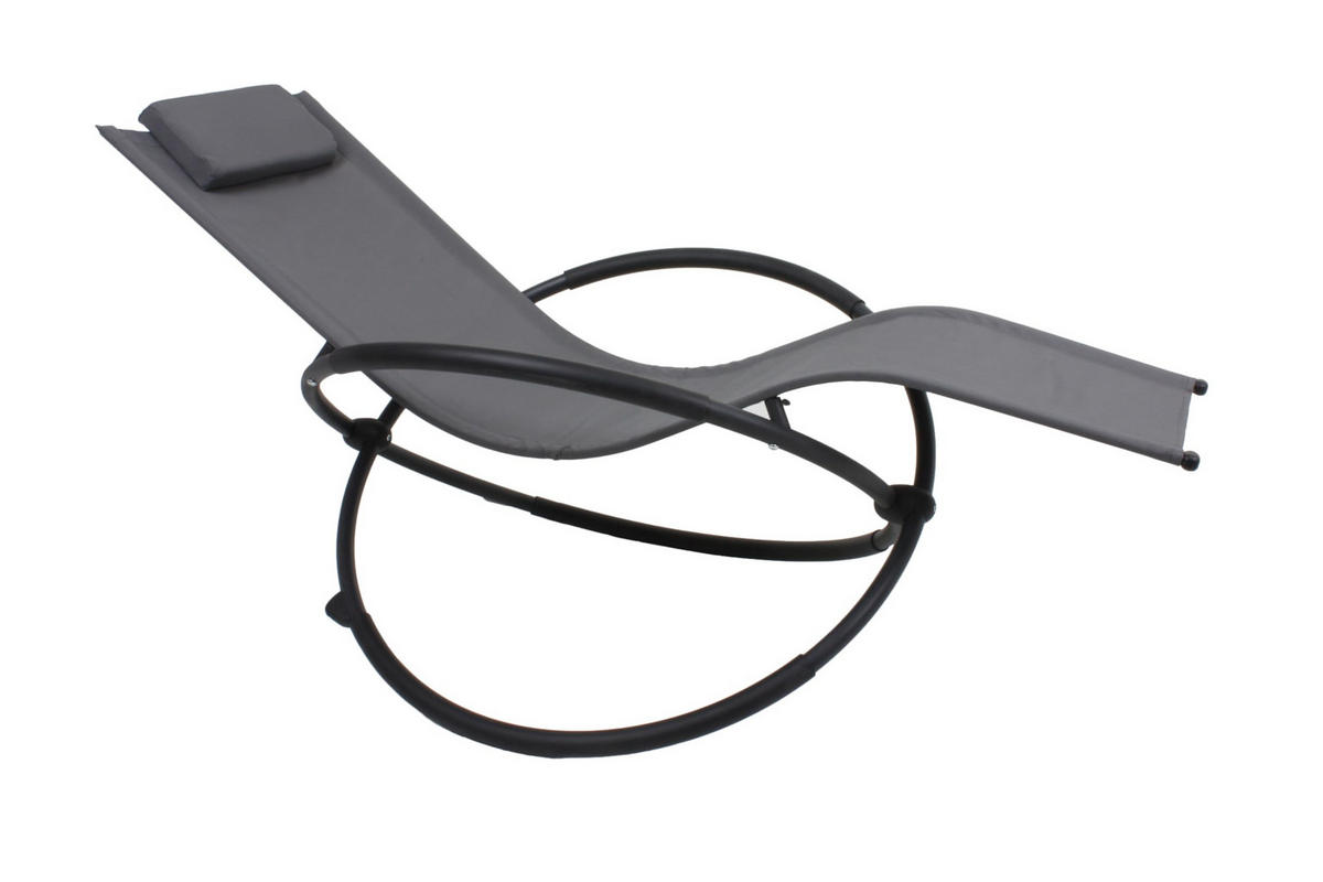 SCHAUKELLIEGE Amira Stahl Grau Kunststoff Sonnenliege - Grau, Kunststoff (78/105/162cm) - DELUKE