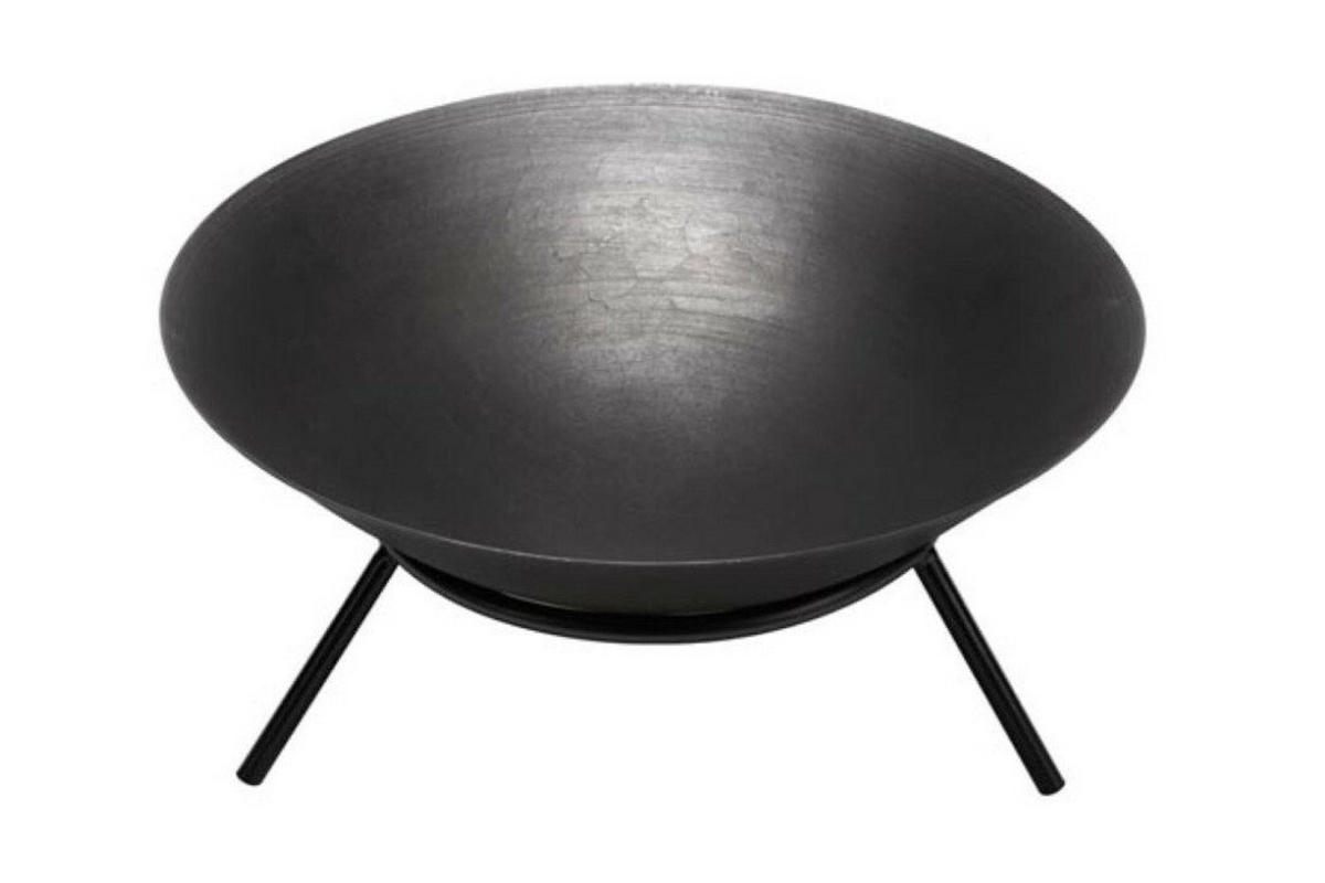 FEUERSCHALE Ø56x28 cm, Gusseisen, Schwarz - Schwarz, Metall (56/26/56cm) - dasmöbelwerk