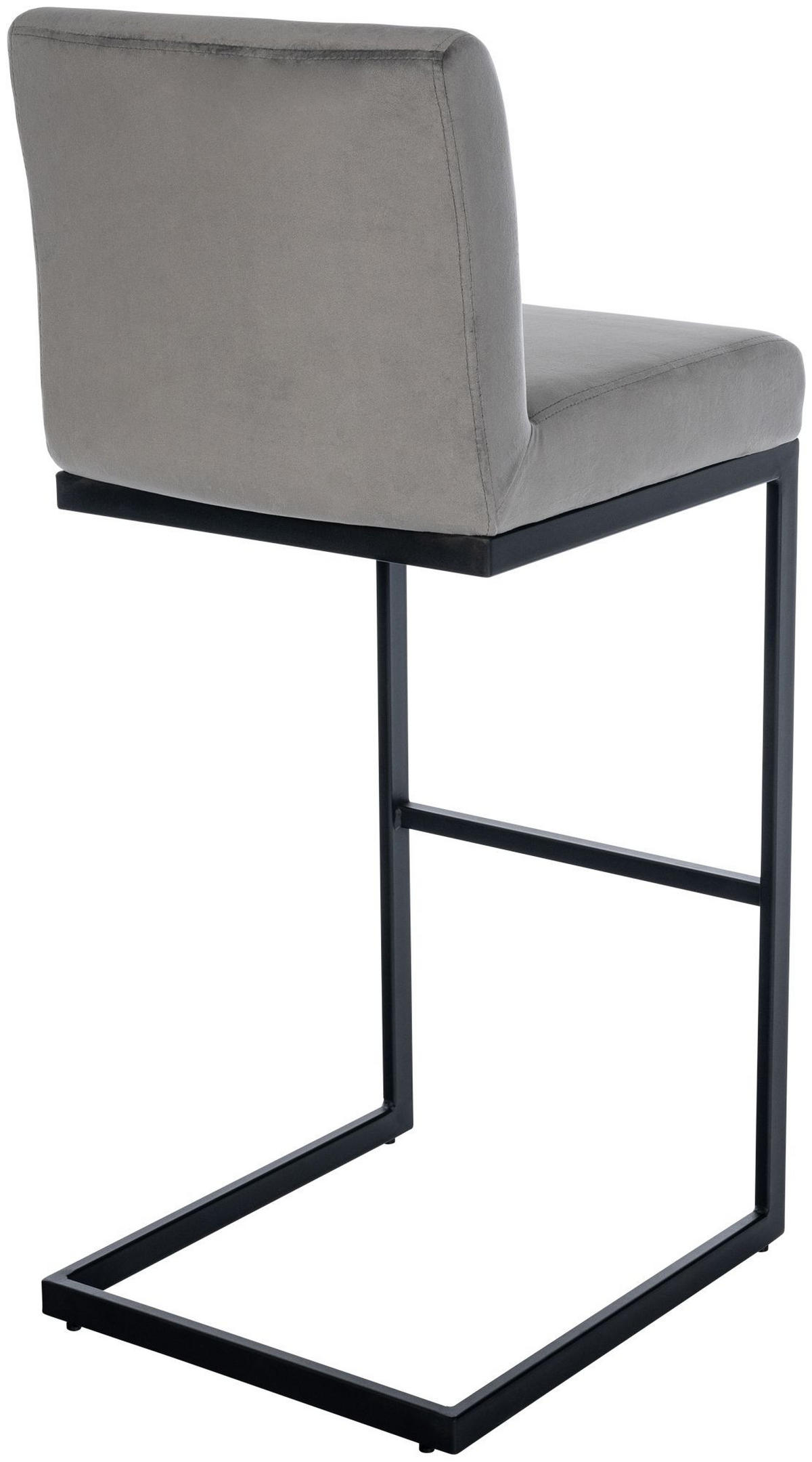 BARHOCKER Samt Grau - Schwarz/Grau, Textil/Metall (43/104/53cm) - CLP