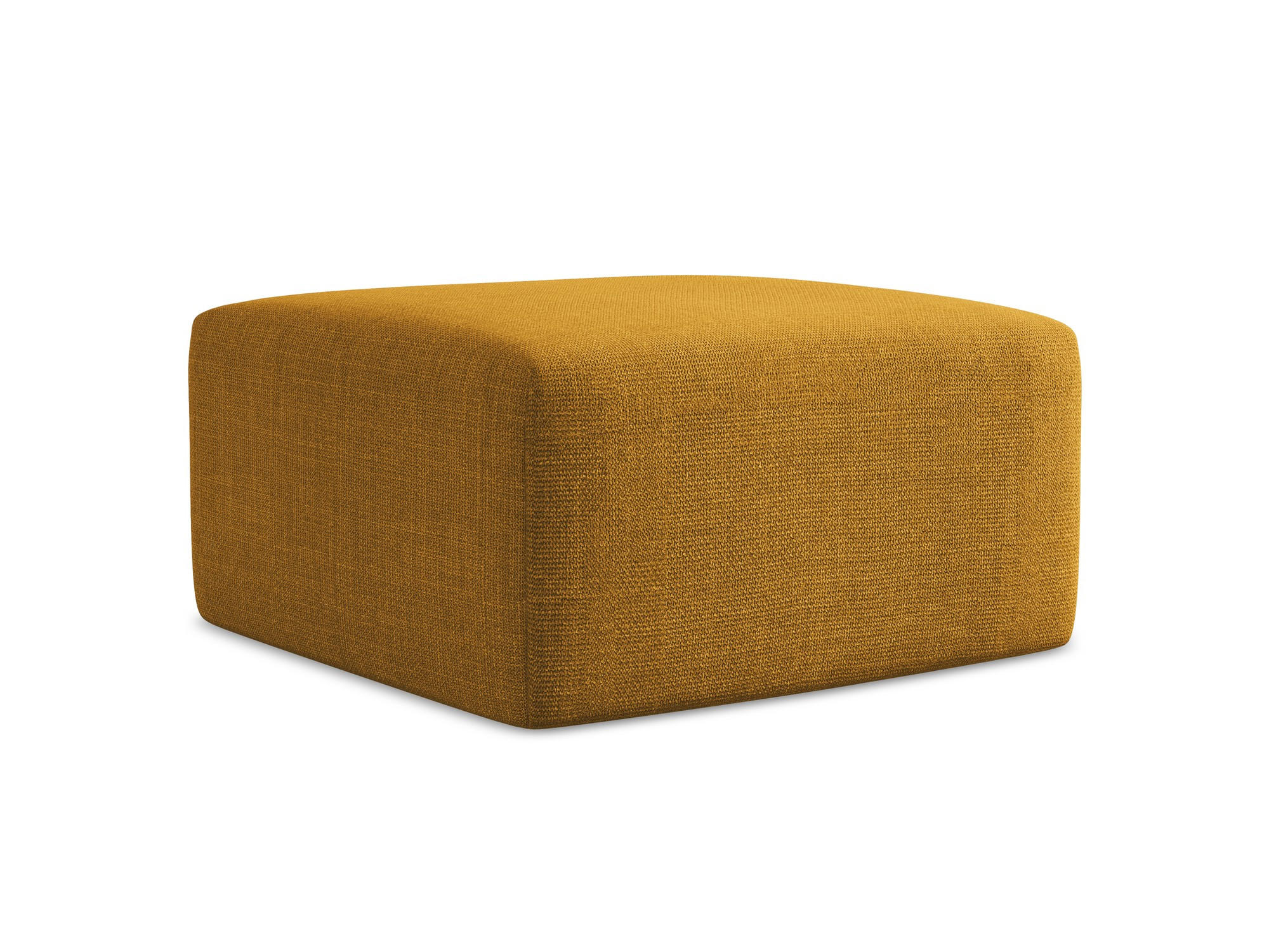 POUF Strukturstoff Gelb - Currygelb/Schwarz, Holzwerkstoff/Kunststoff (75/37/75cm) - Makamii