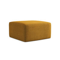 POUF Strukturstoff Gelb - Currygelb/Schwarz, Holzwerkstoff/Kunststoff (75/37/75cm) - Makamii