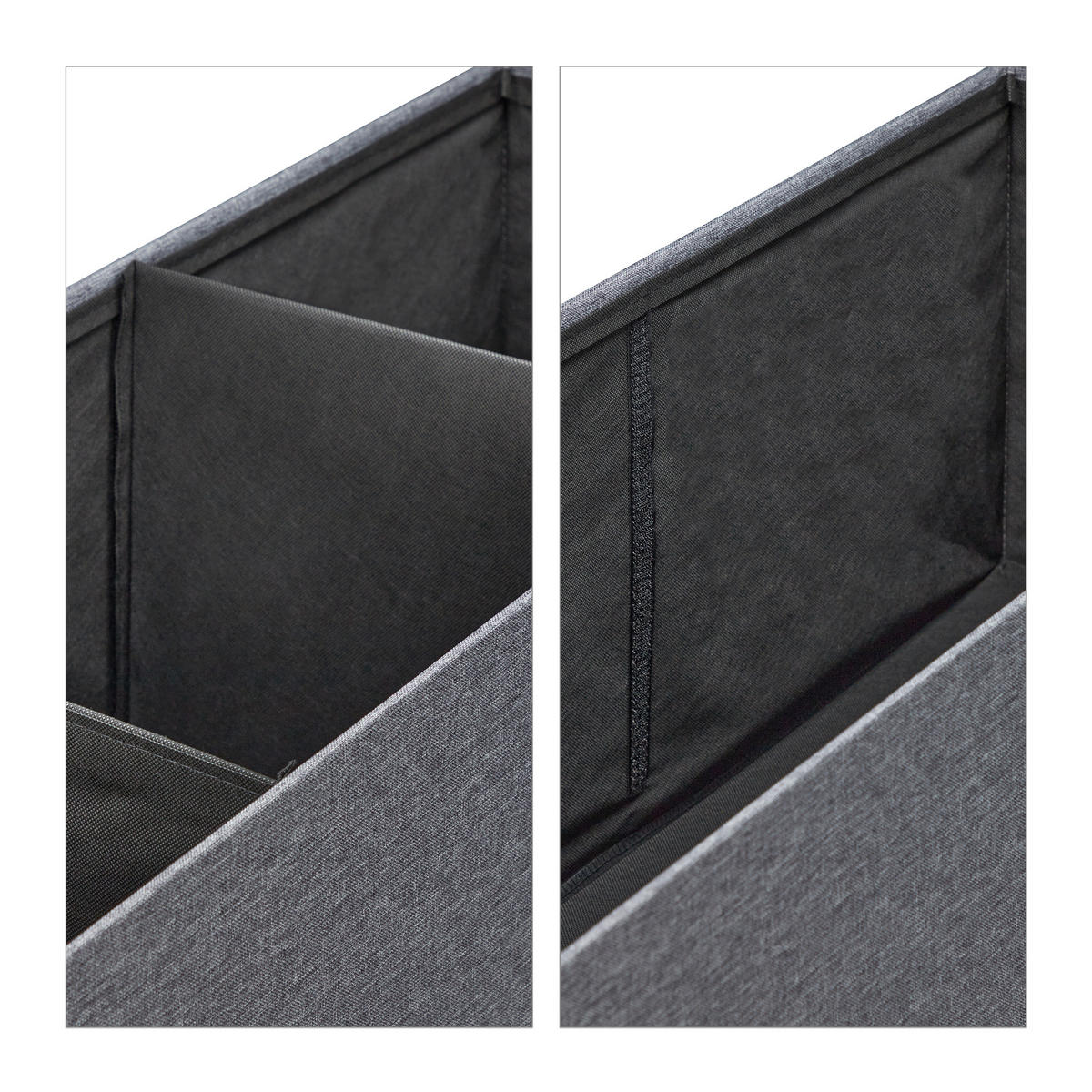 SITZBANK - Anthrazit, Holzwerkstoff/Textil (114/38.5/37.5cm) - Relaxdays