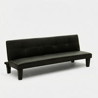 SCHLAFSOFA aus Kunstleder Topazio Joy - Schwarz - Schwarz, Leder (165/67/70cm) - Pasmara