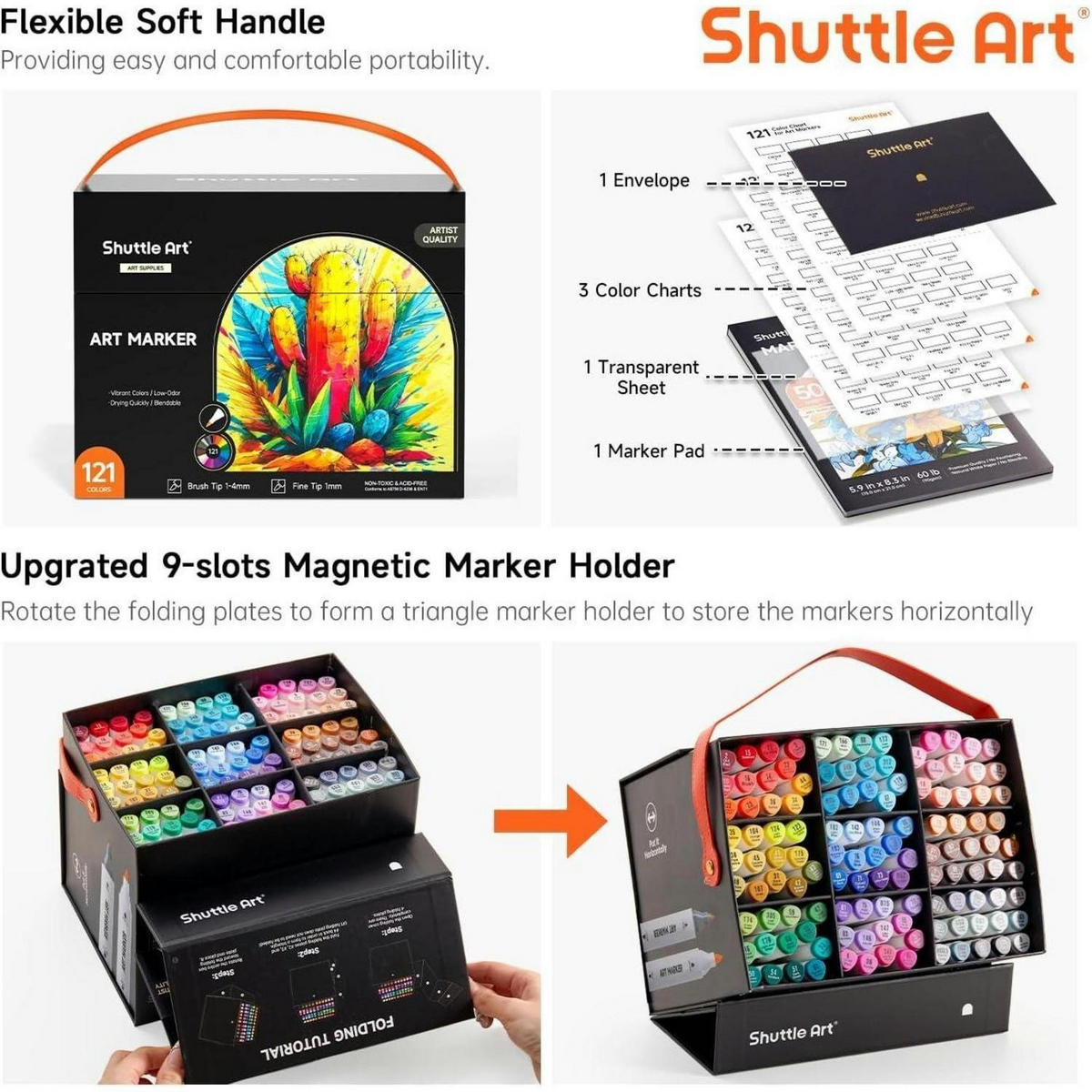 ALKOHOL Marker Set 121 Farben Doppelspitze - Multicolor, Kunststoff (15/10/15cm)