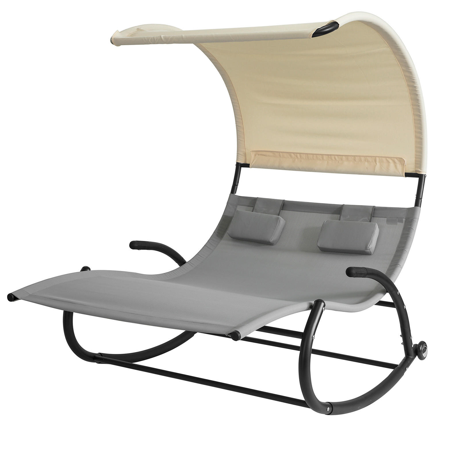 SCHAUKELLIEGE Grau - Beige/Grau, Metall (140/180/184cm) - SoBuy