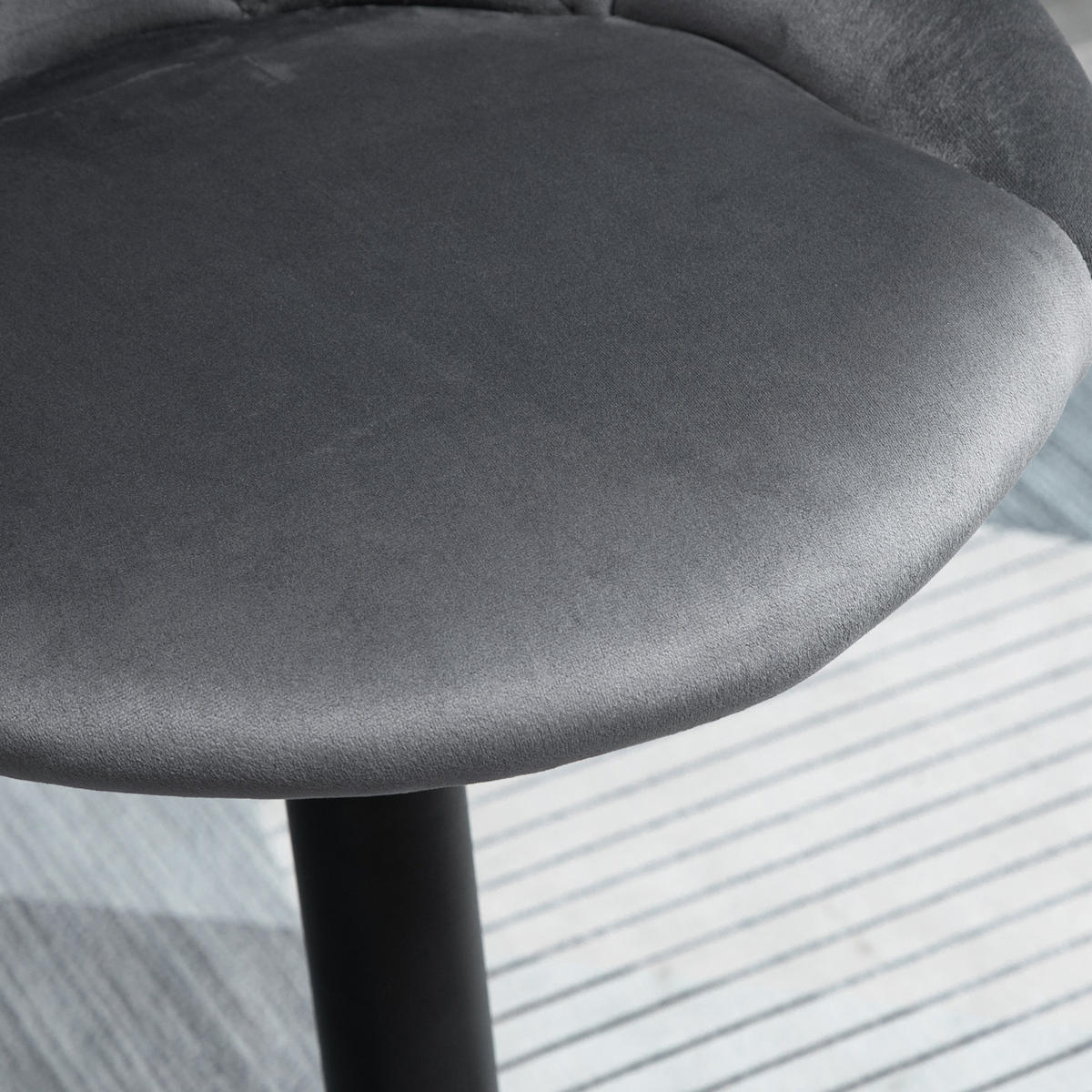 BARHOCKER 2er-Set DE-08034 höhenverstellbar, drehbar, Samtoptik Dunkelgrau - Dunkelgrau, Metall (46/104/48cm) - ComfortXL