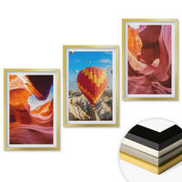 WANDBILDER 3er Set - 40x60 cm Goldrahmen - Wüstenschluchten aus der Ballonfahrt - Goldfarben, Kunststoff (40/60cm) - ArtPrintCave