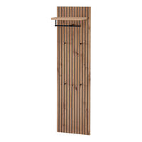 GARDEROBENPANEEL mit Kleiderstange - Eiche Artisan Dekor - Braun, Holzwerkstoff/Metall (42/151/30cm) - home24