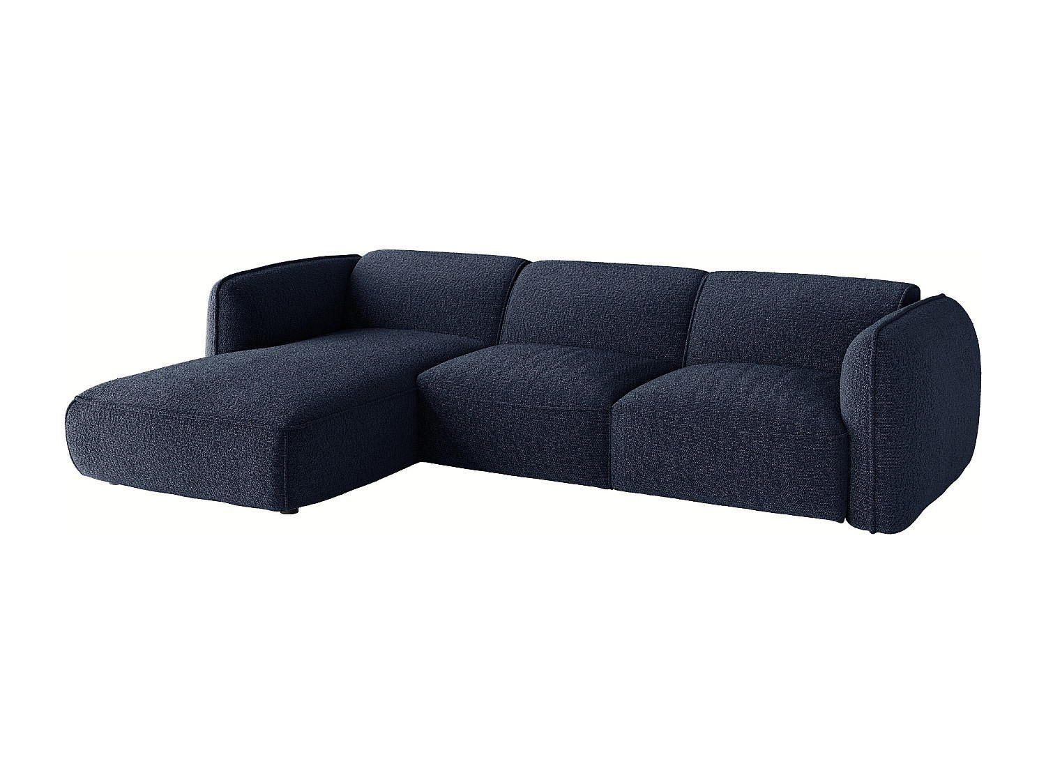 SOFA - 5 Personen - stoff - marineblau Camilio - Dunkelblau, Textil (272/74/165cm) - Vente-Unique