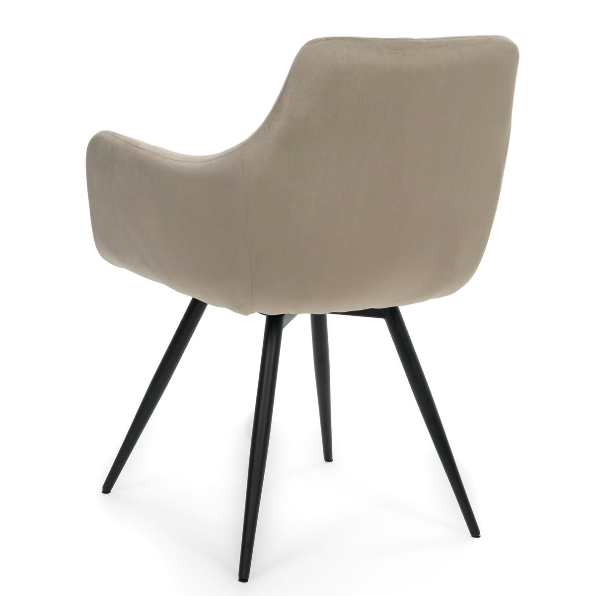 STUHL FANO drehbar gepolsterter mit Steppung - dunkelbeige - Velour - Hellbraun/Beige, Textil/Metall (58/83/59cm) - NEW HOME