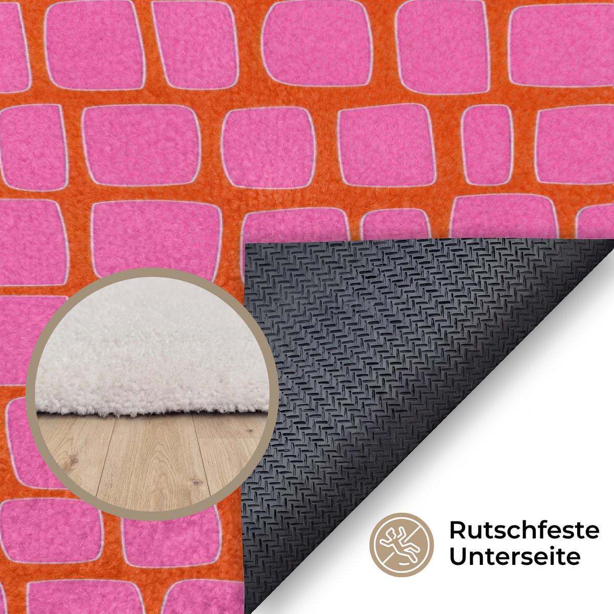 KOBERCE - Organic - Mriežka - Ružová - 80x120 cm - pink, textil/plast (80/0.4cm) - OnlyWow