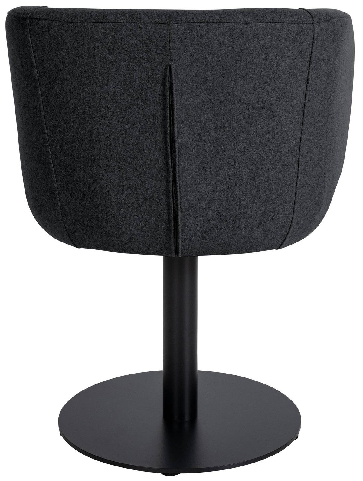 ARMLEHNENSTUHL Filz anthrazit - Anthrazit/Schwarz, Textil/Metall (58/75/54cm) - CLP