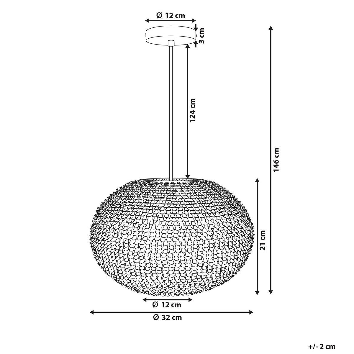 HÄNGELEUCHTE Reine 32/32/146 cm - Silberfarben, Metall (32/32/146cm) - Beliani